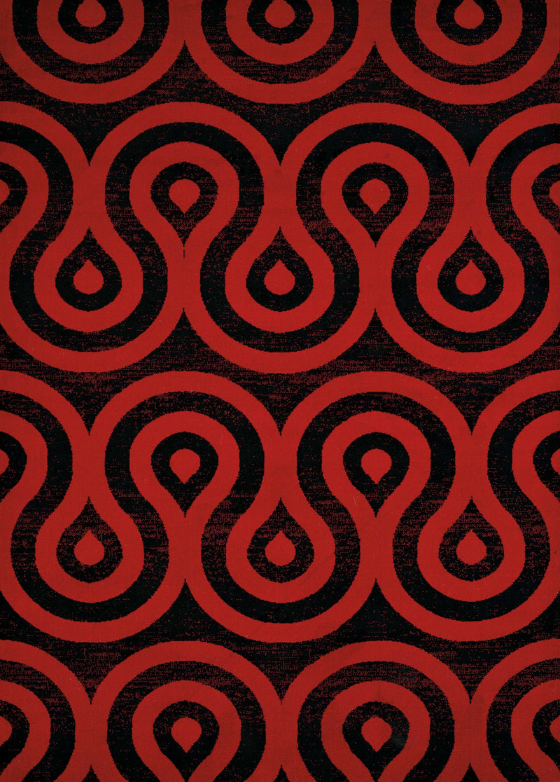 Rugs Red Rug 63" x 86" x 0.4" Red Olefin Area Rug 7611 HomeRoots