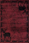 Rugs Red Rug 63" x 86" x 0.4" Red Polypropylene Area Rug 1902 HomeRoots