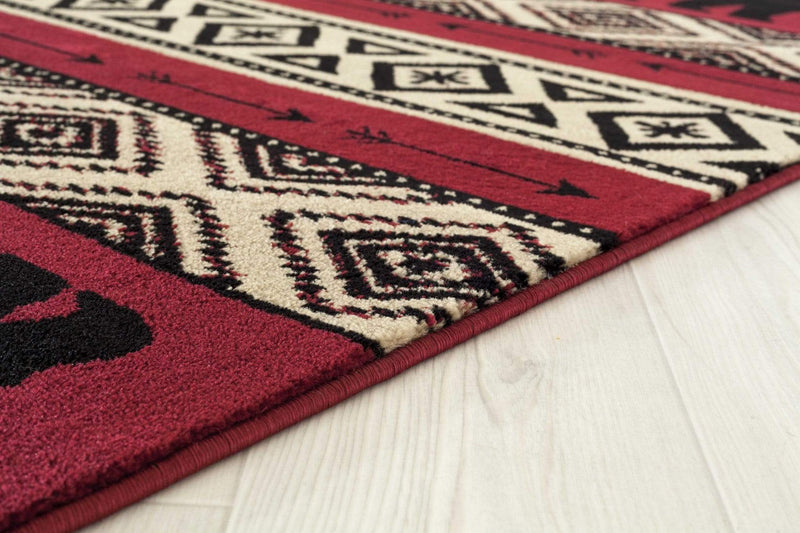 Rugs Red Rug - 63" x 86" x 0.4" Red Polypropylene Area Rug HomeRoots