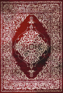Rugs Red Rug - 63" x 86" x 0.43" Red Polypropylene/Polyester Area Rug HomeRoots