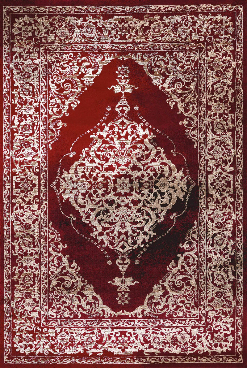 Rugs Red Rug - 63" x 86" x 0.43" Red Polypropylene/Polyester Area Rug HomeRoots