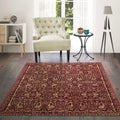 Rugs Red Rug 63" x 90" x 0.13" Red Viscose Area Rug 995 HomeRoots