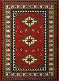 Rugs Red Rug 94" x 126" x 0.31" Red Polypropylene Oversize Rug 8729 HomeRoots