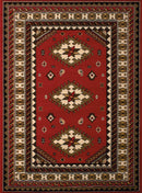 Rugs Red Rug 94" x 126" x 0.31" Red Polypropylene Oversize Rug 8729 HomeRoots