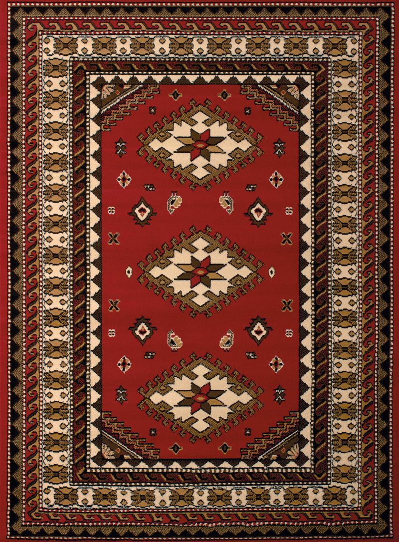 Rugs Red Rug 94" x 126" x 0.31" Red Polypropylene Oversize Rug 8729 HomeRoots