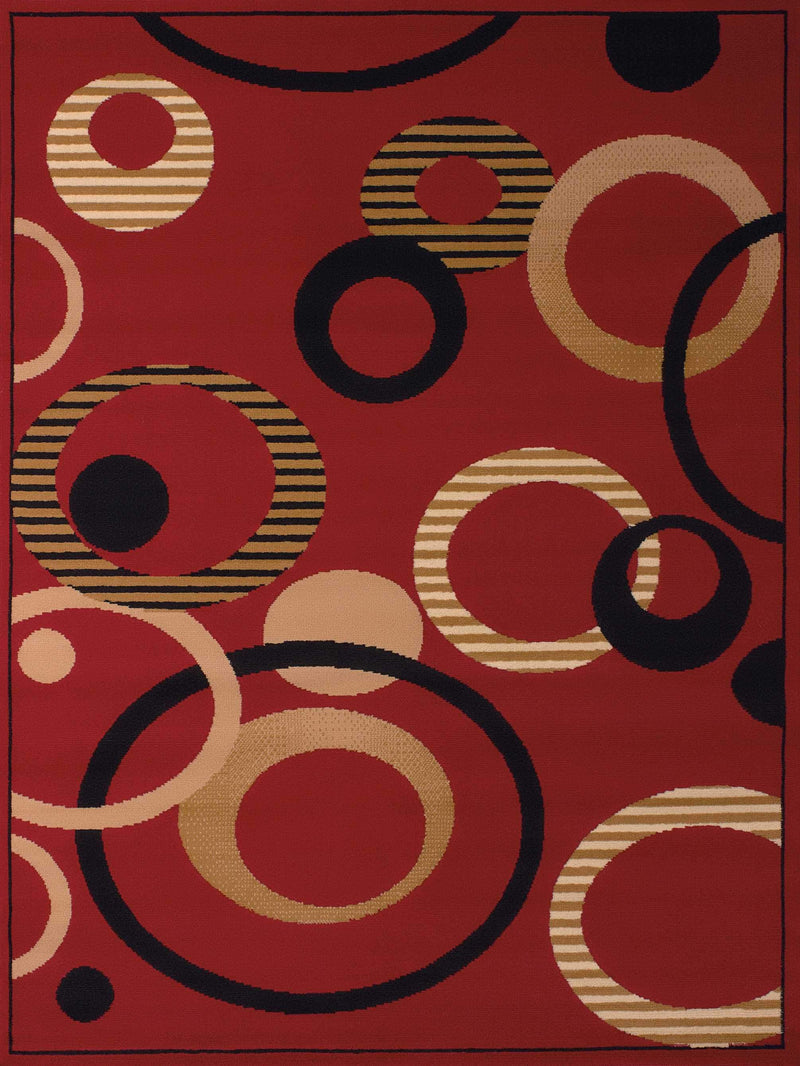 Rugs Red Rug 94" x 126" x 0.31" Red Polypropylene Oversize Rug 8769 HomeRoots