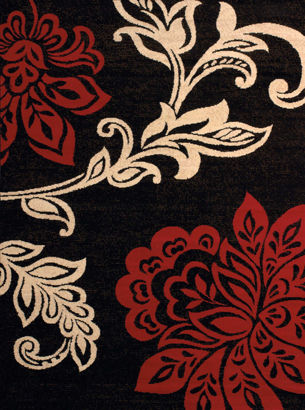 Rugs Red Rug 94" x 126" x 0.31" Red Polypropylene Oversize Rug 8861 HomeRoots