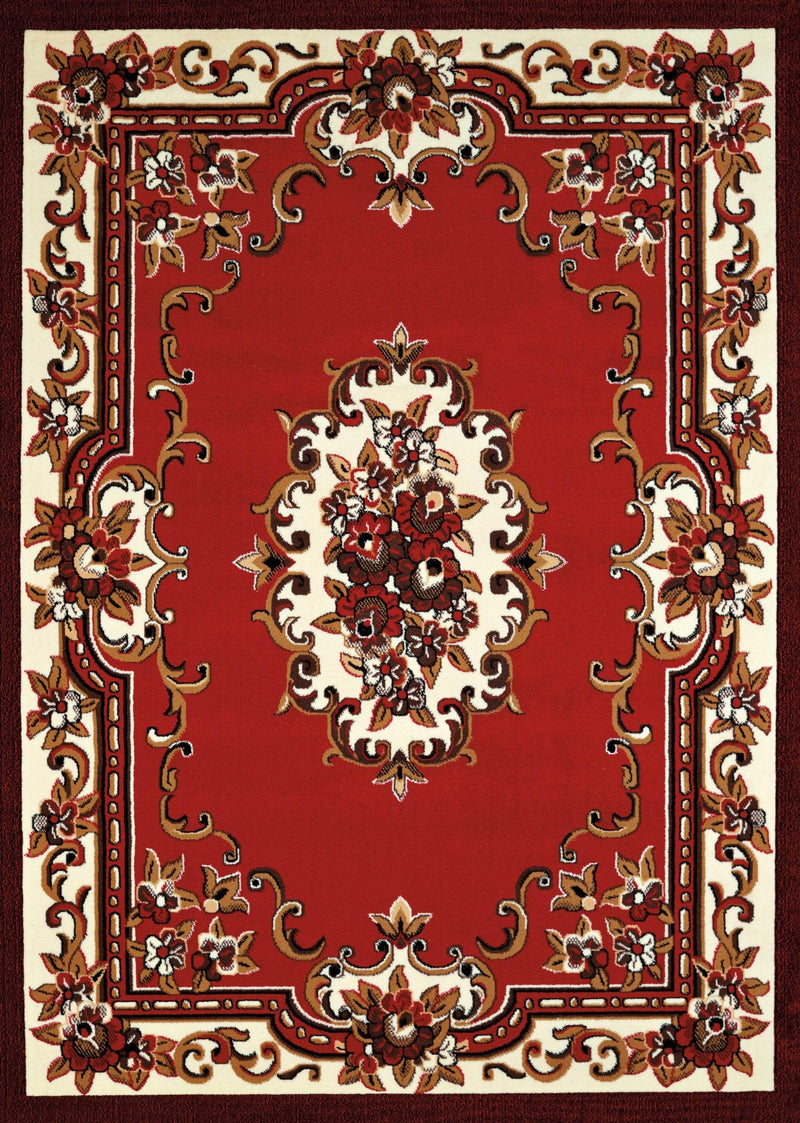 Rugs Red Rug 94" x 126" x 0.4" Red Olefin Oversize Rug 7676 HomeRoots