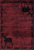 Rugs Red Rug 94" x 126" x 0.4" Red Polypropylene Oversize Rug 1903 HomeRoots