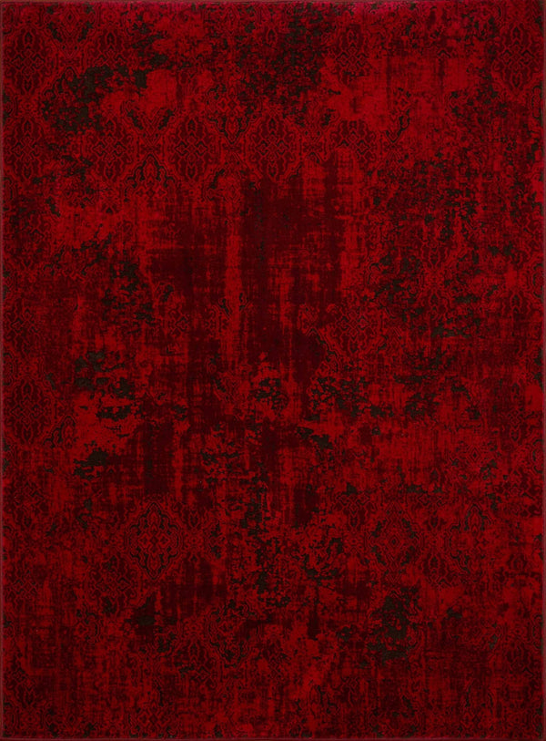 Rugs Red Rug 94" x 126" x 0.43" Red Polypropylene/Polyester Oversize Rug 1815 HomeRoots