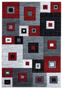 Rugs Red Rug 94" x 126" x 0.5" Red Olefin/Polypropylene Area Rug 7212 HomeRoots