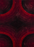 Rugs Red Rug - 94" x 126" x 1.2" Red Polyester Oversize Rug HomeRoots