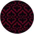 Rugs Red Rug 94" x 94" x 0.53" Red Olefin/Polypropylene Round Rug 7457 HomeRoots
