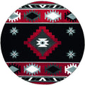 Rugs Red Rug - 94" x 94" x 0.53" Red Olefin/Polypropylene Round Rug HomeRoots