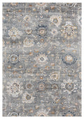 Rugs Room Rugs 23" x 36" x 0.79" Blue/Grey Microfiber/Polyester Accent Rug 7986 HomeRoots