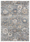 Rugs Room Rugs 23" x 36" x 0.79" Blue/Grey Microfiber/Polyester Accent Rug 7986 HomeRoots