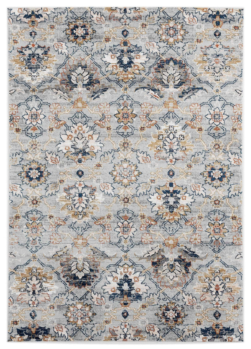 Rugs Room Rugs 63" x 86" x 0.79" Blue/Grey Microfiber/Polyester Area Rug 7996 HomeRoots