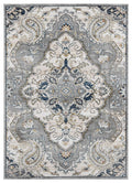 Rugs Room Rugs 63" x 86" x 0.79" Blue/Grey Microfiber/Polyester Area Rug 8032 HomeRoots