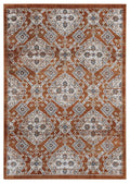 Rugs Room Rugs - 63" x 86" x 0.79" Burnt Orange Microfiber/Polyester Area Rug HomeRoots