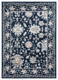 Rugs Room Rugs 63" x 86" x 0.79" Navy Microfiber/Polyester Area Rug 8024 HomeRoots
