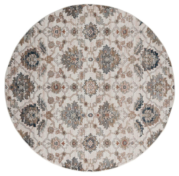 Rugs Room Rugs 94" x 94" x 0.79" Beige Microfiber/Polyester Round Rug 7993 HomeRoots