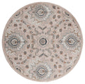 Rugs Room Rugs 94" x 94" x 0.79" Beige Microfiber/Polyester Round Rug 8005 HomeRoots