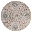 Rugs Room Rugs 94" x 94" x 0.79" Beige Microfiber/Polyester Round Rug 8005 HomeRoots