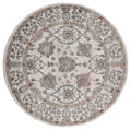 Rugs Room Rugs 94" x 94" x 0.79" Beige Microfiber/Polyester Round Rug 8013 HomeRoots