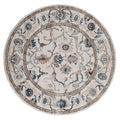 Rugs Room Rugs 94" x 94" x 0.79" Beige Microfiber/Polyester Round Rug 8037 HomeRoots