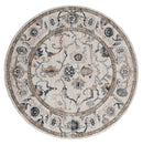 Rugs Room Rugs 94" x 94" x 0.79" Beige Microfiber/Polyester Round Rug 8037 HomeRoots