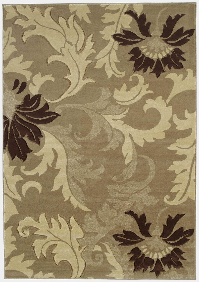 Rugs Room Size Rugs 94" x 126" x 0.47" Beige Polypropylene Oversize Rug 8361 HomeRoots