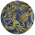 Rugs Round Area Rugs - 7'6" Round UV-treated Polypropylene Ink Blue Area Rug HomeRoots