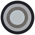 Rugs Round Area Rugs 7' Round UV-treated Polypropylene Charcoal Area Rug 4115 HomeRoots