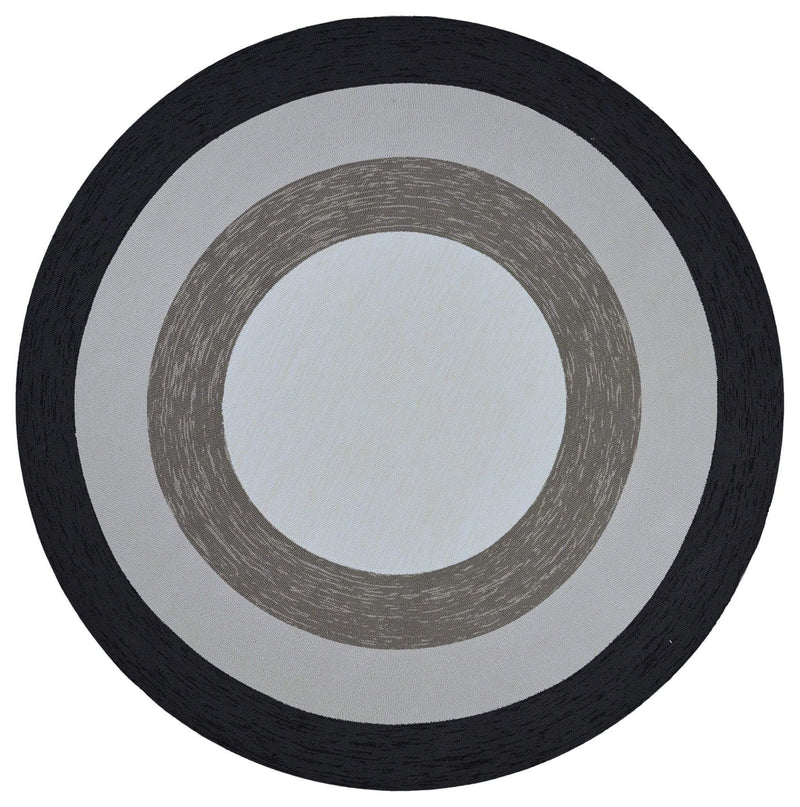 Rugs Round Area Rugs 7' Round UV-treated Polypropylene Charcoal Area Rug 4115 HomeRoots