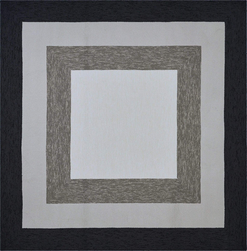 Rugs Round Area Rugs 7' Square UV-treated Polypropylene Charcoal Area Rug 4116 HomeRoots