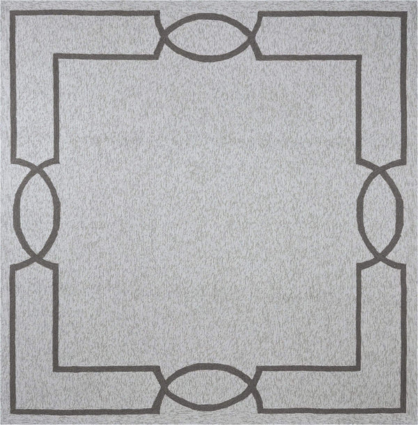 Rugs Round Area Rugs 7' Square UV-treated Polypropylene Oatmeal Area Rug 4106 HomeRoots