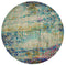 Rugs Round Area Rugs - 94" x 94" x 0.31" Cyan Olefin/Polyester Round Rug HomeRoots