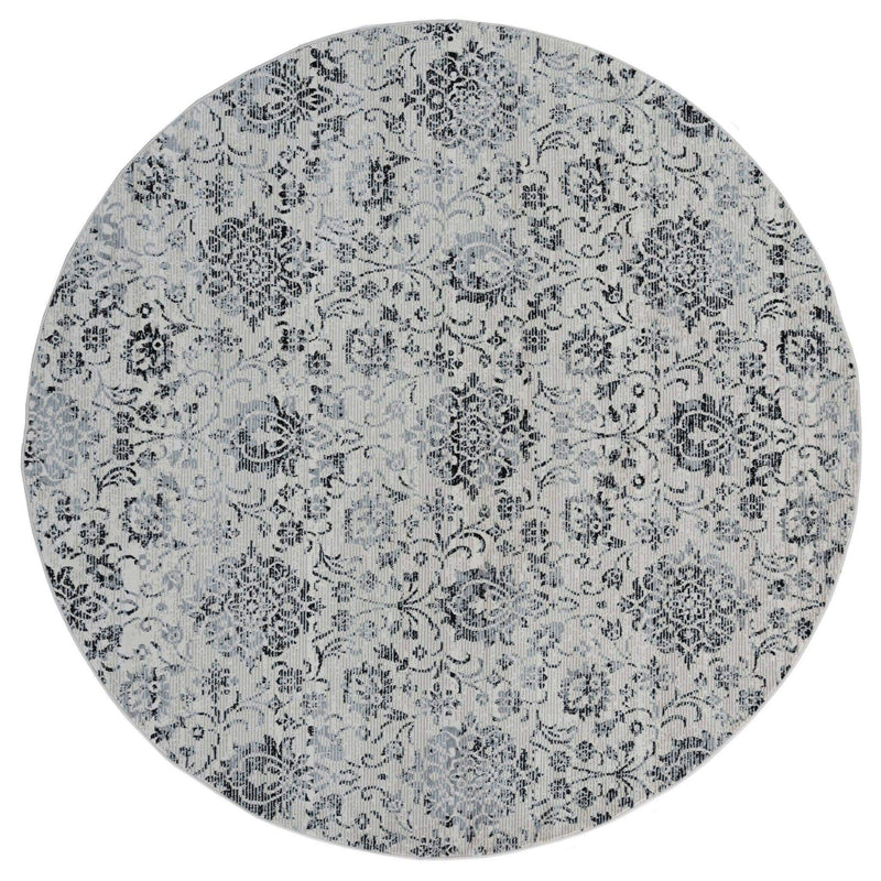 Rugs Round Area Rugs 94" x 94" x 0.31" Onyx Olefin Round Rug 8287 HomeRoots