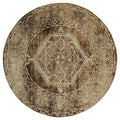 Rugs Round Area Rugs - 94" x 94" x 0.37" Light Brown Olefin Frieze Round Rug HomeRoots