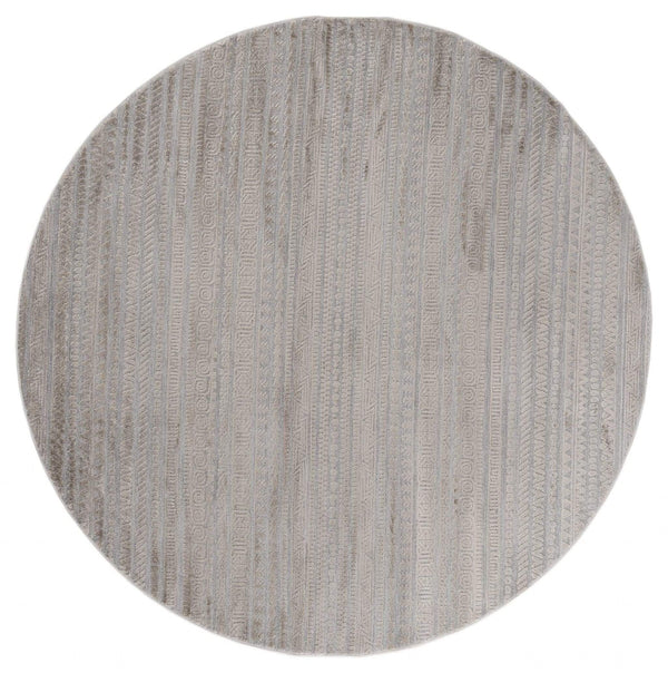 Rugs Round Area Rugs 94" x 94" x 0.39" Wheat Polyester/Olefin Round Rug 7924 HomeRoots