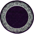 Rugs Round Area Rugs 94" x 94" x 0.53" Plum Olefin/Polypropylene Round Rug 7385 HomeRoots
