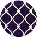 Rugs Round Area Rugs 94" x 94" x 0.53" Plum Olefin/Polypropylene Round Rug 7493 HomeRoots