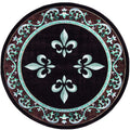 Rugs Round Area Rugs 94" x 94" x 0.53" Turquoise Olefin/Polypropylene Round Rug 7397 HomeRoots