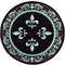 Rugs Round Area Rugs 94" x 94" x 0.53" Turquoise Olefin/Polypropylene Round Rug 7397 HomeRoots