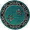Rugs Round Area Rugs 94" x 94" x 0.53" Turquoise Olefin/Polypropylene Round Rug 7427 HomeRoots