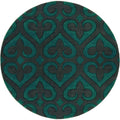 Rugs Round Area Rugs 94" x 94" x 0.53" Turquoise Olefin/Polypropylene Round Rug 7463 HomeRoots