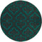 Rugs Round Area Rugs 94" x 94" x 0.53" Turquoise Olefin/Polypropylene Round Rug 7463 HomeRoots