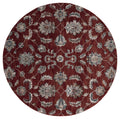 Rugs Round Area Rugs - 94" x 94" x 0.79" Crimson Microfiber/Polyester Round Rug HomeRoots
