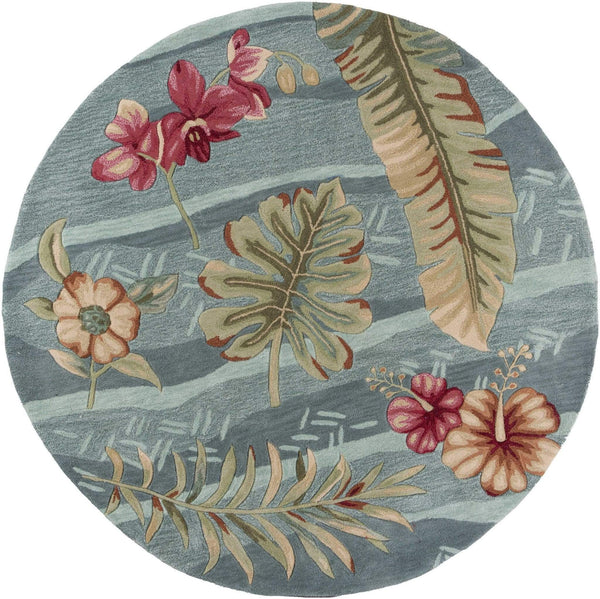 Rugs Round Rugs - 5'6" Round Polyester Seafoam Area Rug HomeRoots