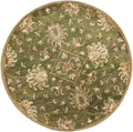 Rugs Round Rugs - 5'6" Round Wool Emerald Green Area Rug HomeRoots